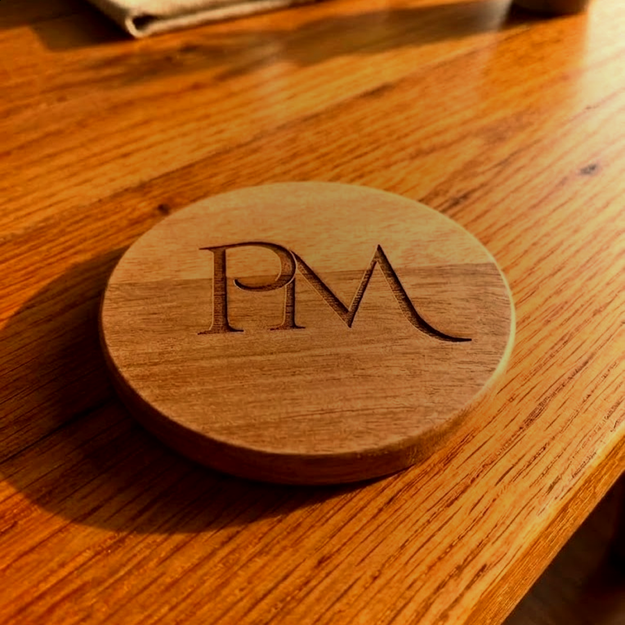 Personalized monogram coaster design