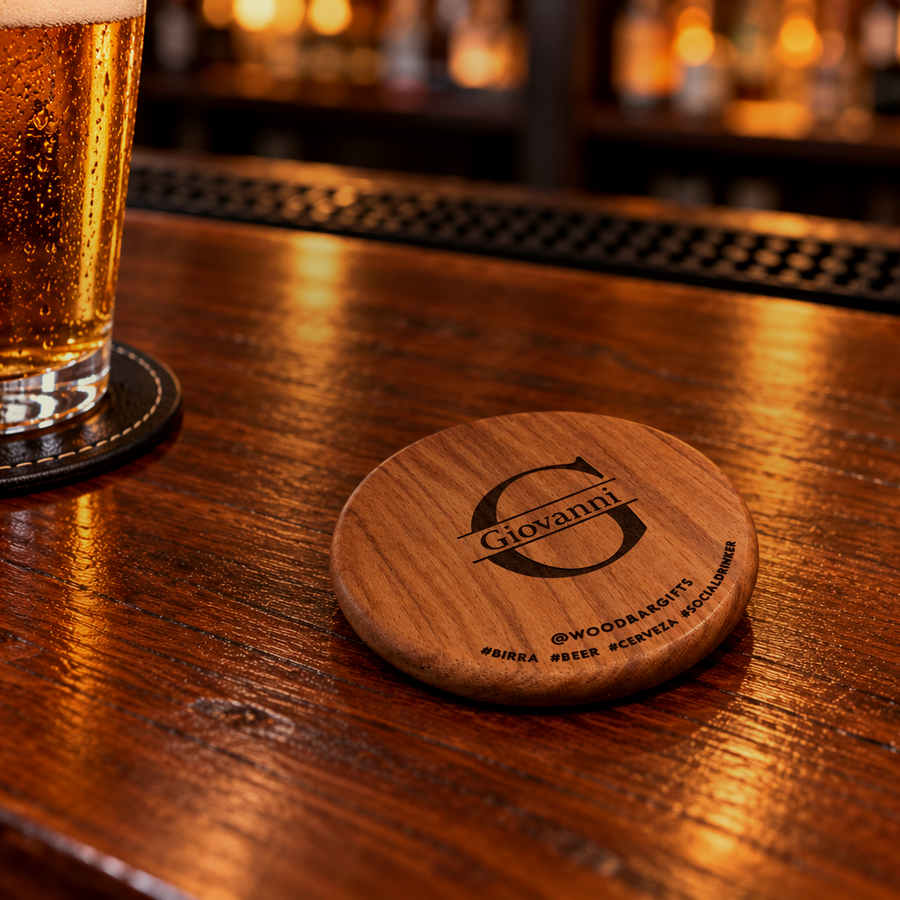 Round wood bottle opener