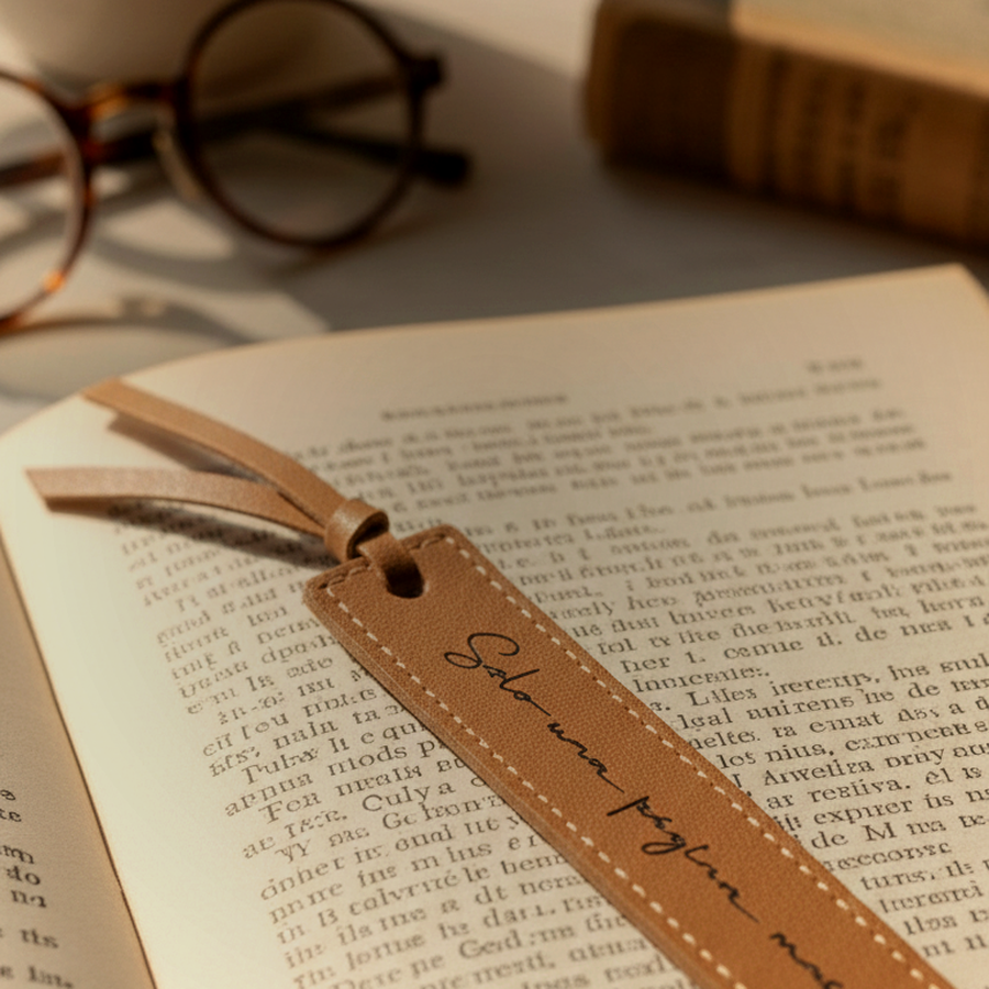 Leather bookmark